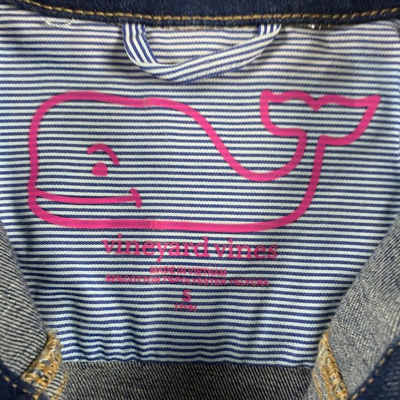 Vineyard Vines Denim Jean Jacket Girls Small Size 7-8 - Picture 4 of 9